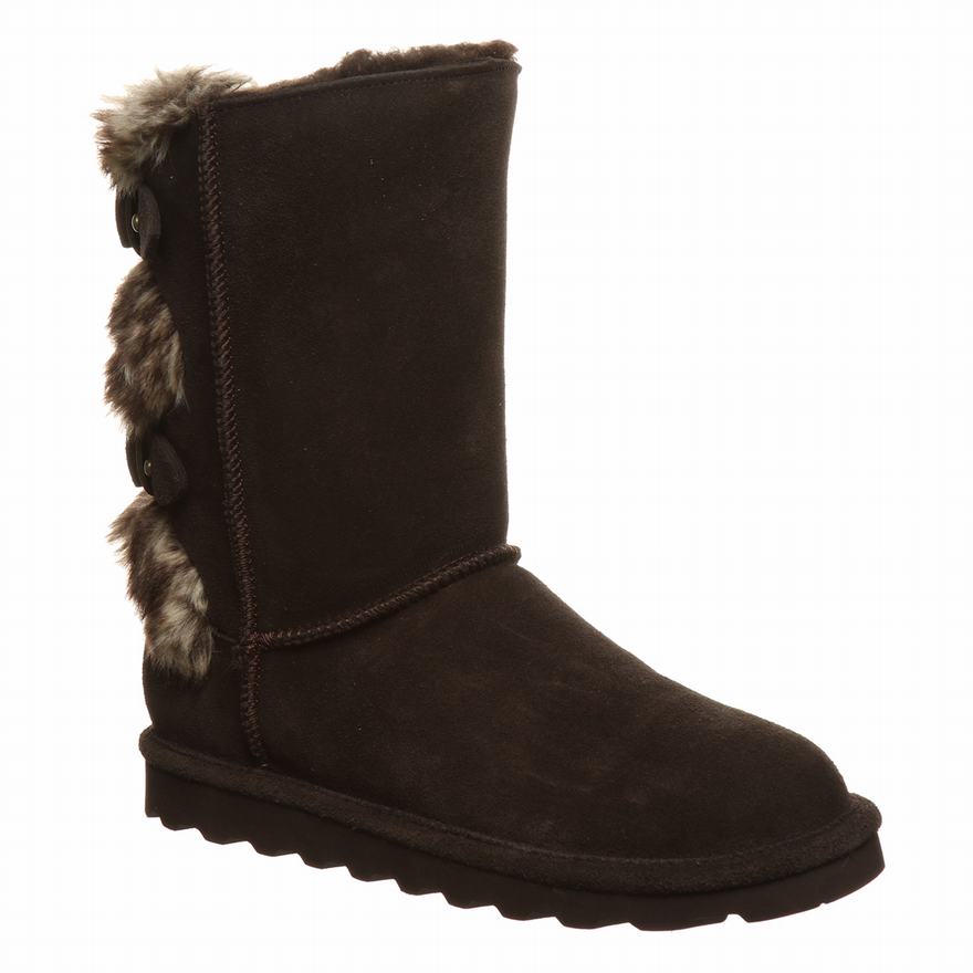 Bearpaw Eloise Short Boots UK - Women's Boots Chocolate ||UTBQXE-276||